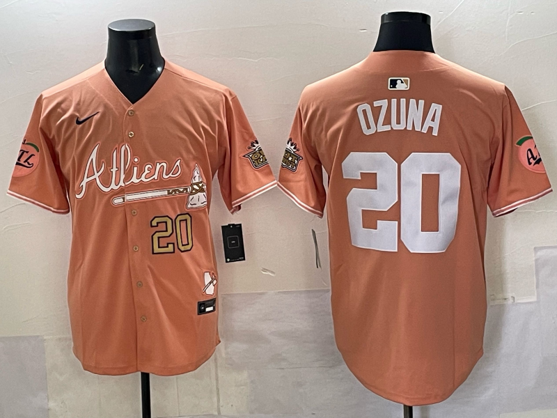 Men Atlanta Braves #20 Ozuna orange 2025 Nike MLB Jersey style 021